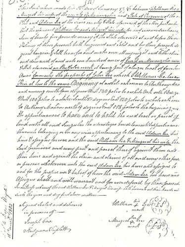 A Deed of Land from William Ice to Adam Ice (his son)